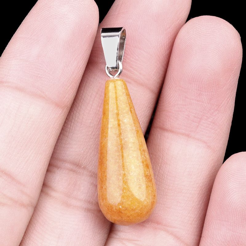 1462-25Mm pingente longo de gota de água, pedra semi-preciosa natural pingente longo de gota de água brincos DIY colar acessórios de jóias