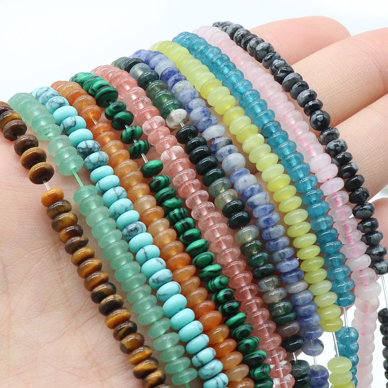 1113-Pedra semipreciosa de ágata de cristal natural 2X4mm ábaco frisado DIY pulseira colar brincos material de jóias