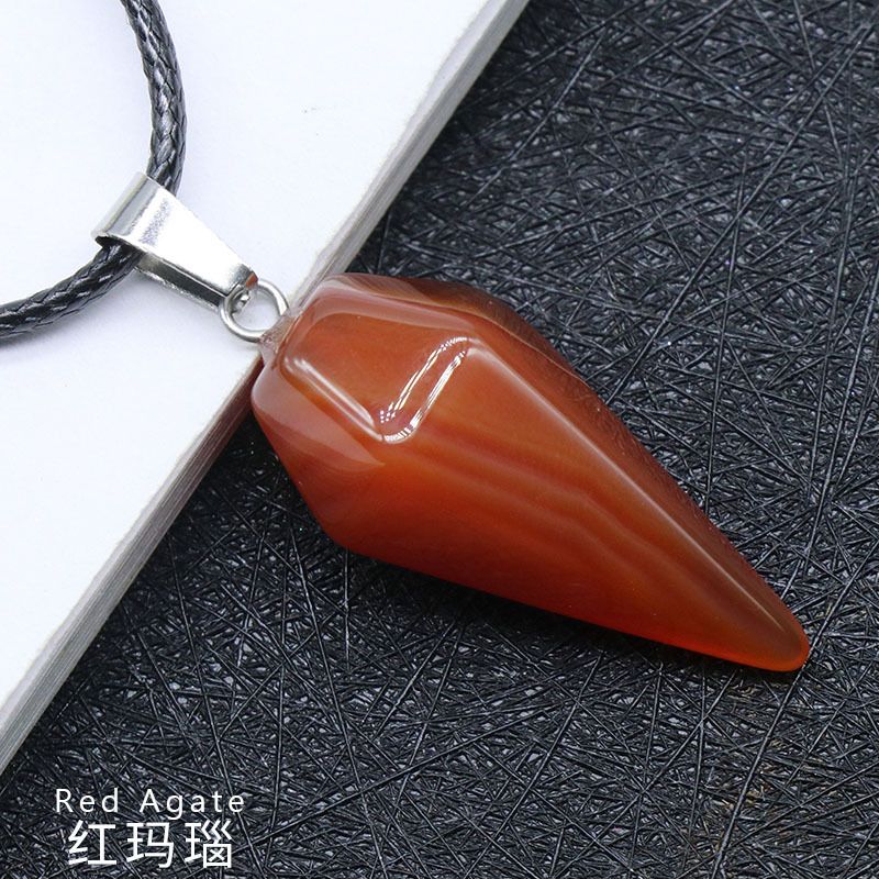 Pingente de Cristal Natural Hexagonal Cone Cônico Hexagonal Rômbolo Pêndulo eBay AliExpress Jóias