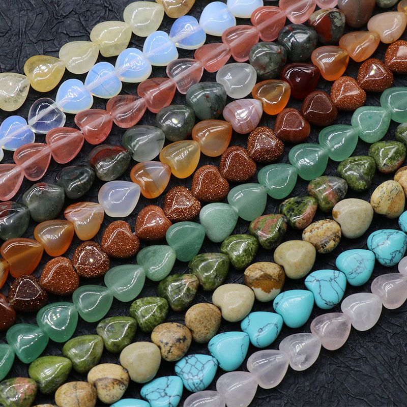 10Mm contas de amor, contas soltas de pedra semi-preciosa de ágata de cristal pulseira DIY colar brincos acessórios de jóias material