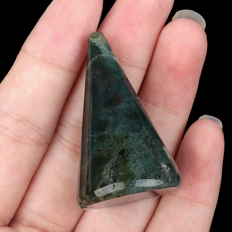 2308-Pedra de cristal natural de ĂĄgata de ornamento de anel de cone, tridimensional geomĂŠtrico de cone de anel de pedra semipreciosa