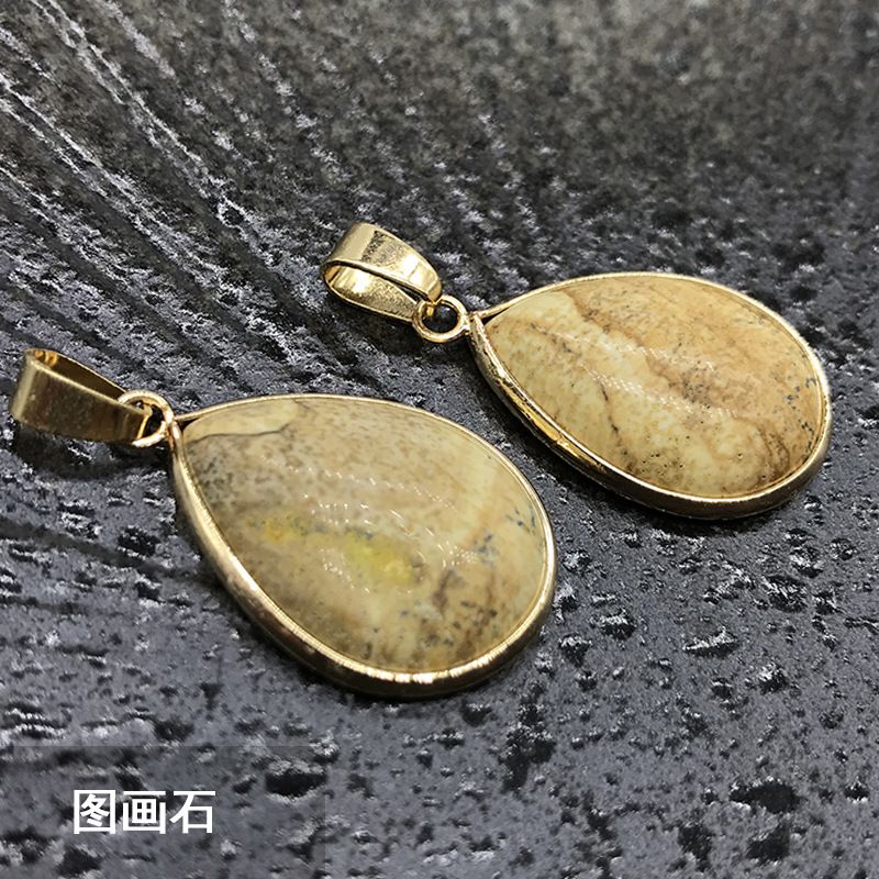 Nova venda quente, pingente de gota de água com bainha de ágata de cristal de ágata, colar de cobre turquesa.