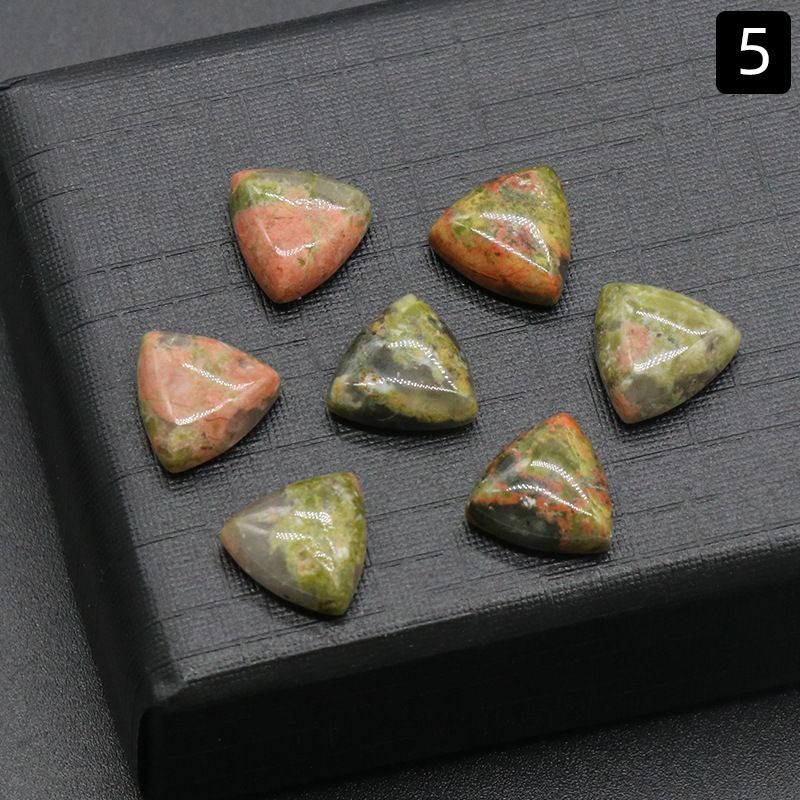 Superfície de anel triangular de 1226-10Mm, pedra de cristal natural única superfície curva triangular DIY jóias incrustadas com acessórios de pedra solta