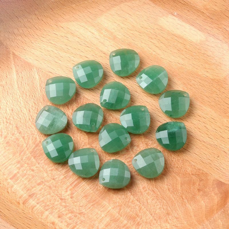 1622-Pedra de cristal natural facetada rosto pingente de gota de água triangular DIY colar brincos acessórios pingente de jóias