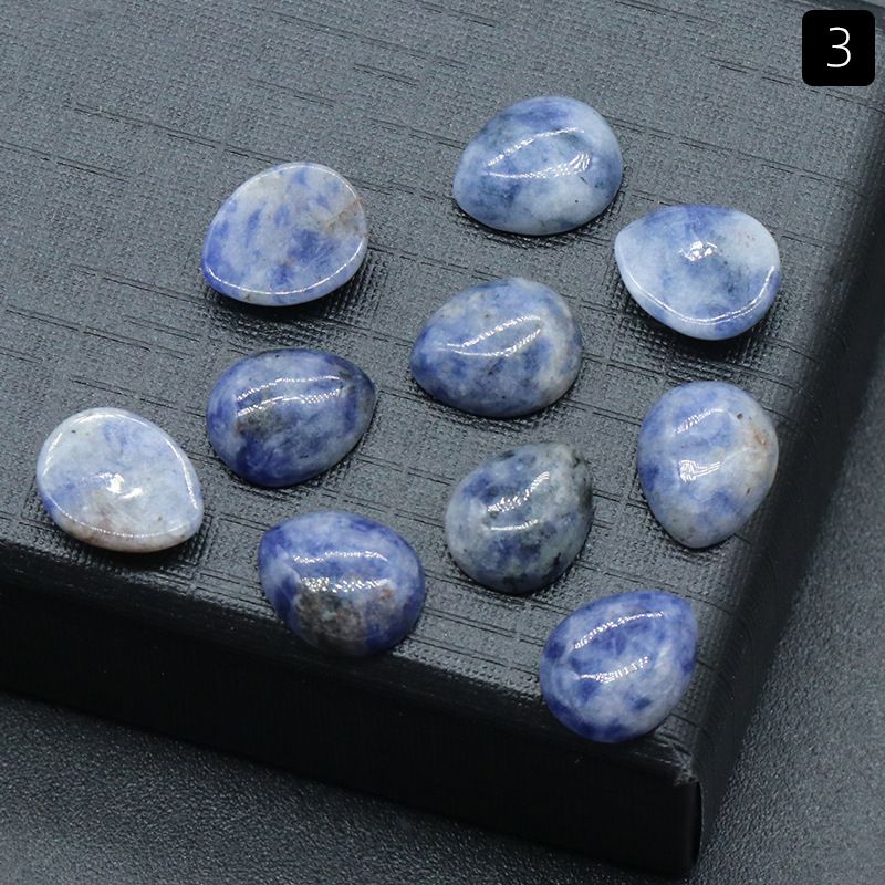 1475-8X10mm superfície do anel de gota de água cristal natural superfície única curva geométrica DIY jóias incrustadas com acessórios de pedra solta