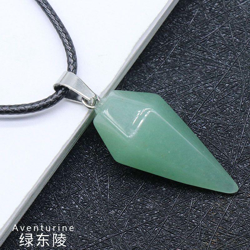 Pingente de Cristal Natural Hexagonal Cone Cônico Hexagonal Rômbolo Pêndulo eBay AliExpress Jóias