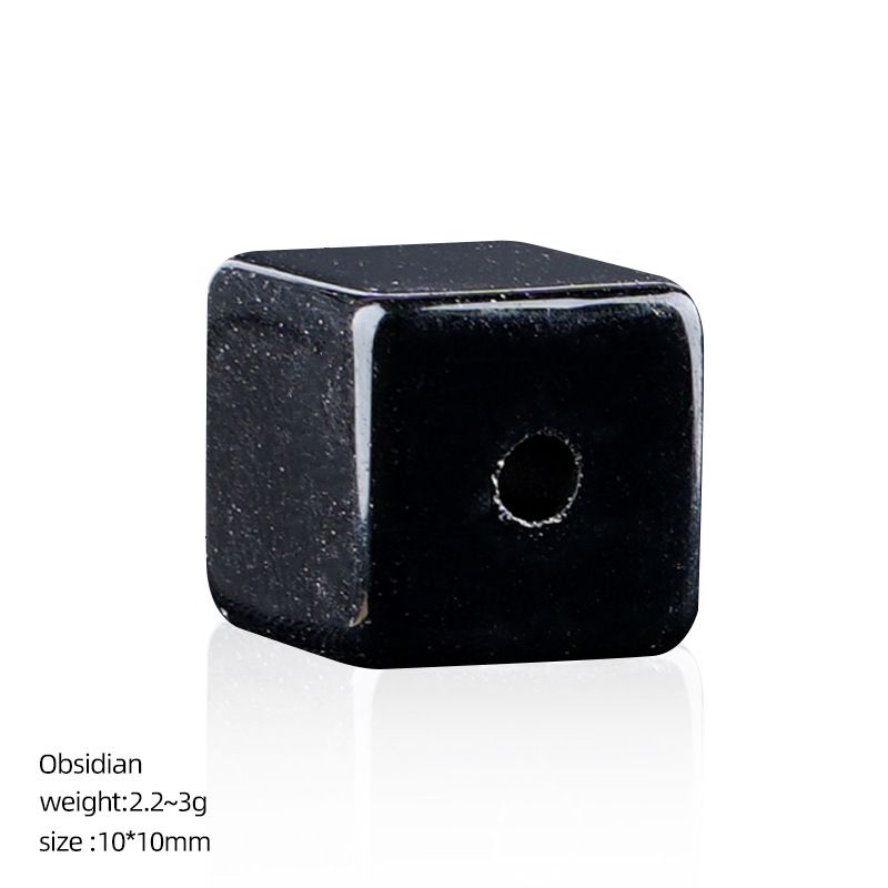 10Mm quadrado de cristal 2mm contas de buraco grande DIY pulseira artesanal colar espaçador de contas acessórios de contas soltas cubo de açúcar de cristal natural