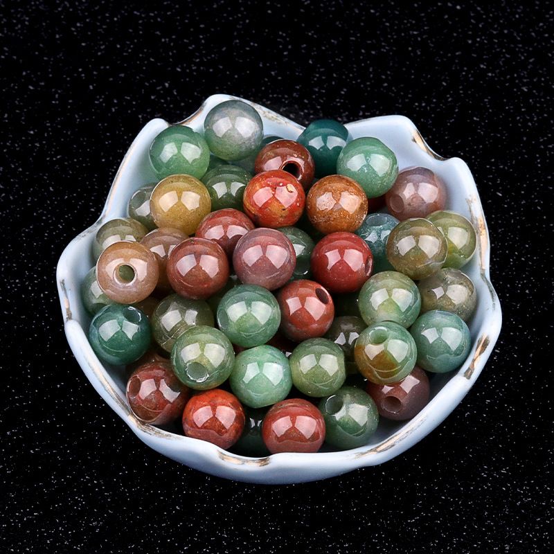 318-Agate cristal de jade 10mm3mm contas largas contas soltas pulseira artesanal DIY colar brincos jóias