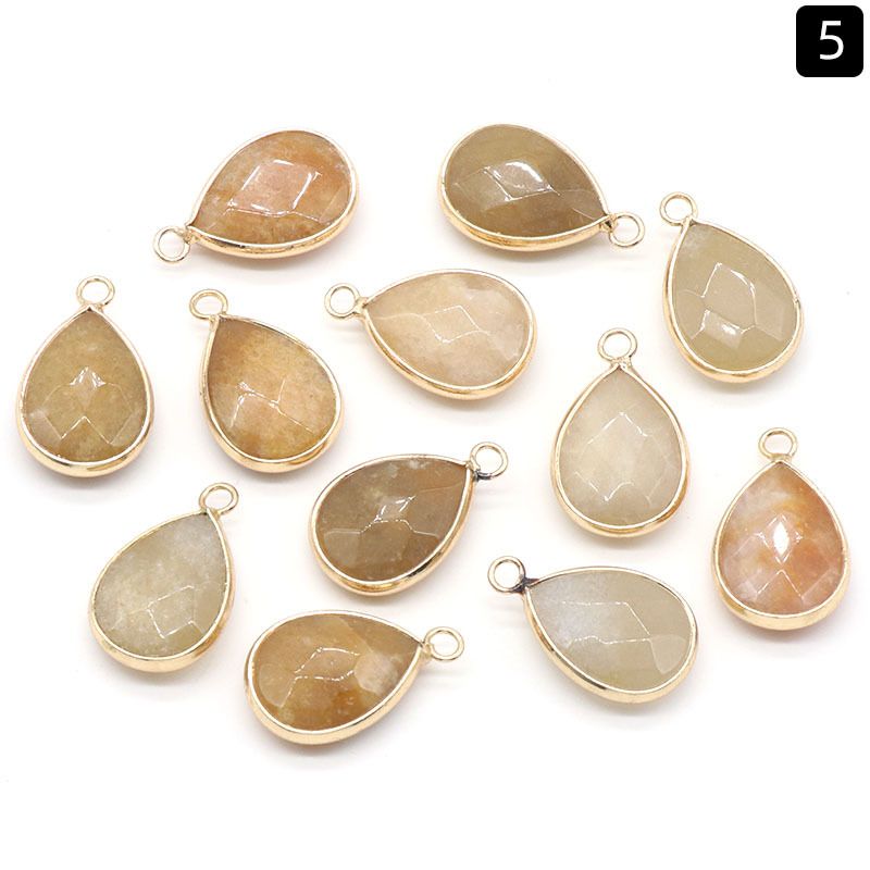 1375-Pingente de gota de água com bainha de cristal natural pendurado pingente de gota de água DIY pulseira colar material de jóias