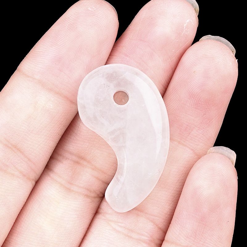 1212-Cristal natural 18X30 buraco 3mm gancho pingente de jade, anime yin e yang big dog Ibaraki vinho engolindo faca demoníaca Ji