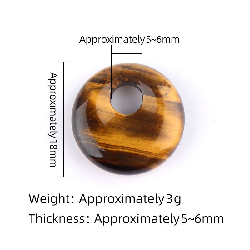 Pingente de fivela de segurança de orifício lateral de ágata de cristal natural de 18mm, colar nostálgico de ametista de orifício lateral de irmão redondo estilo nacional