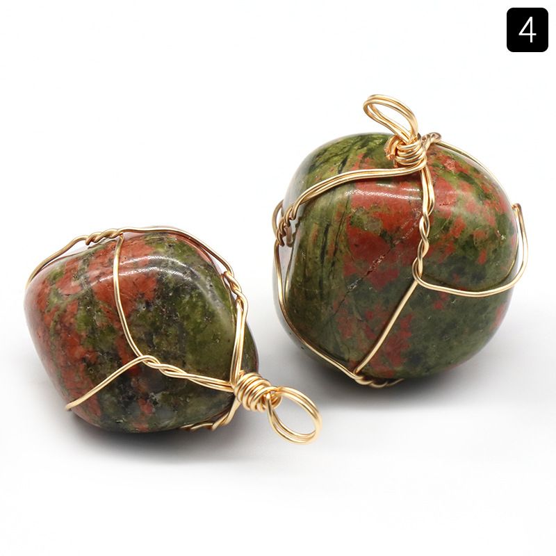 1192-Pingente irregular de enrolamento natural, jade de ágata cristal, acessórios de colar de ametista Dongling verde