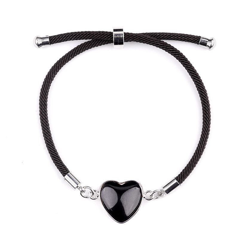 2097-Ametista em pó de cristal ajustável pulseira de amor jade coração pulseira cênica mercadoria