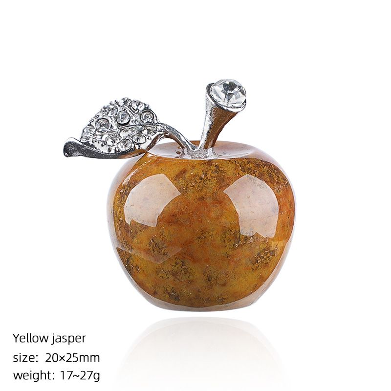 25Mm maçã de cristal natural transfronteiriça Véspera de Natal Presente de Natal enfeite de decoração de casa jade ágata maçã