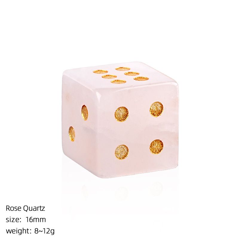 Dados de pedra natural de 16Mm entretenimento de lazer família jogos de tabuleiro adereços esculpindo pontos ângulo reto dados de cristal natural