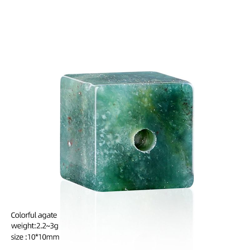 10Mm quadrado de cristal 2mm contas de buraco grande DIY pulseira artesanal colar espaçador de contas acessórios de contas soltas cubo de açúcar de cristal natural