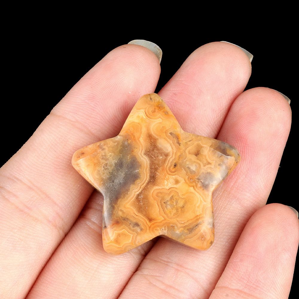 1433-30Mm pentagrama de cristal natural ágata estrela de pedra lua DIY estrela não porosa acessórios material