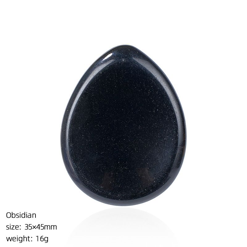 Pedra natural do polegar Massagem de descompressão europeia e americana escultura em pedra de palma com sulco de ágata em forma de gota de água esqueça a pedra da preocupação