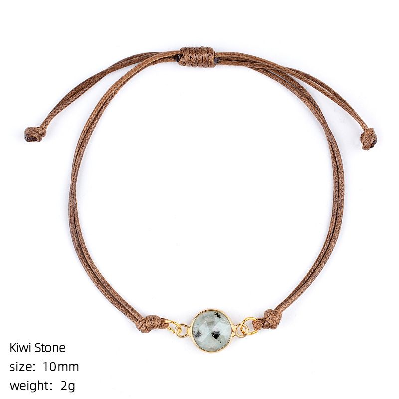 Pulseira de cristal natural retro boêmio tecido à mão ajustável corte de pedra bruta transfronteiriça fornecimento especial