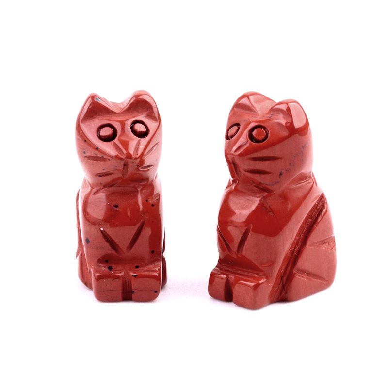 1659-1 polegada de gatinho esculpido em cristal natural de ágata semipreciosa escultura de animais em pé com mini decoração