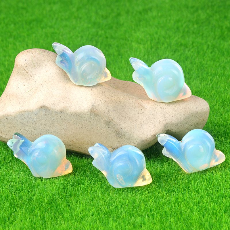 1686-1Em caracol, mini paisagismo de pedra de ágata de cristal gravado pequeno animal ornamento de caracol de pedra semipreciosa