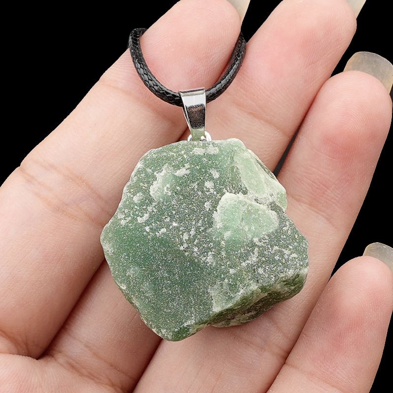 499-Pingente de pedra áspera de cristal natural ametista rosa amarelo branco colar de pedra áspera pingente de joias