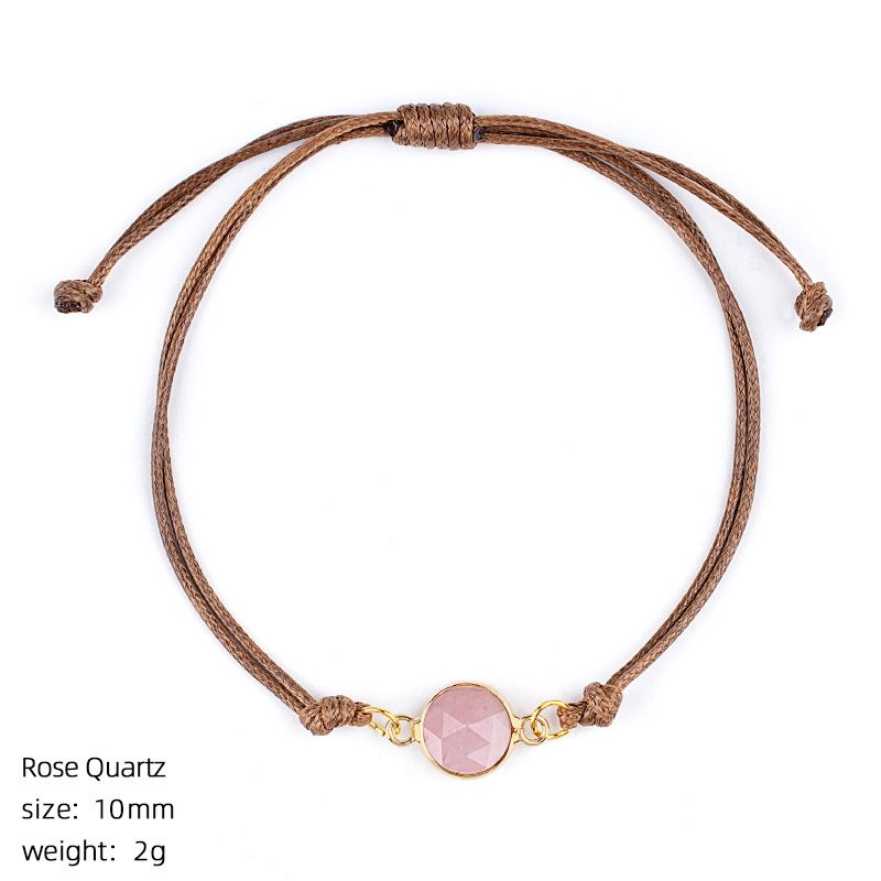 Pulseira de cristal natural retro boêmio tecido à mão ajustável corte de pedra bruta transfronteiriça fornecimento especial