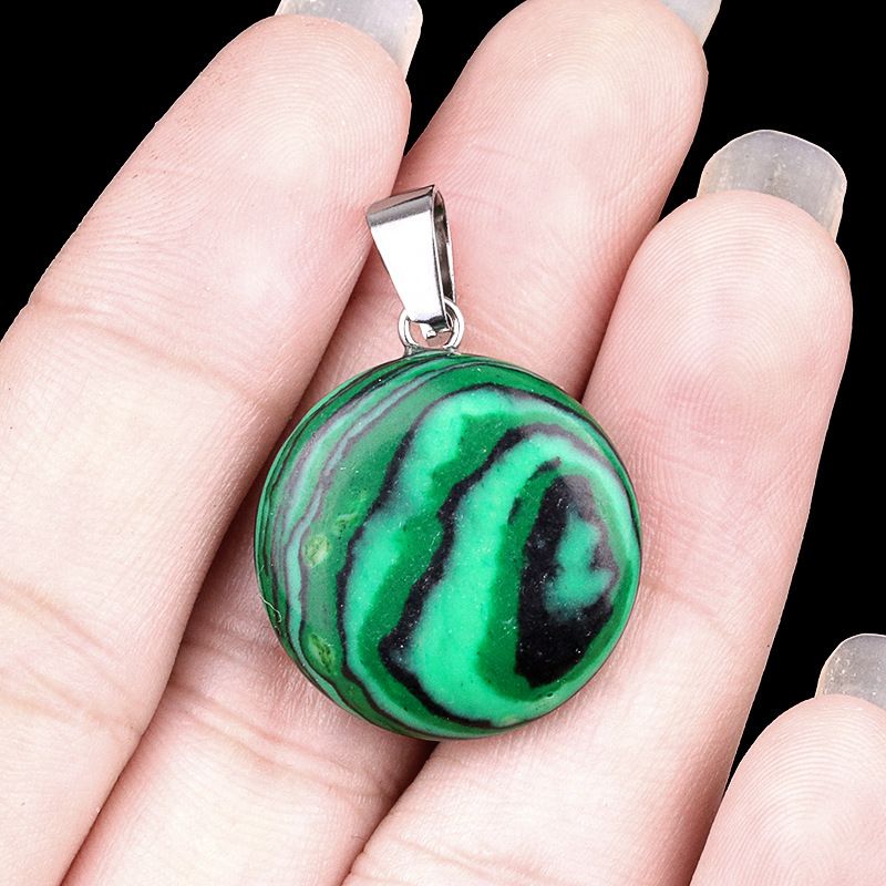 1821-20Mm cristal ágata jade redondo pingente plano, pingente de disco de pedra semipreciosa acessórios de jóias DIY