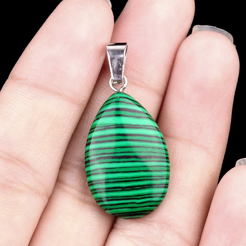 1743-16X24mm pedra de cristal natural ágata pingente de gota de água plana, pingente de pedra DIY acessórios de jóias