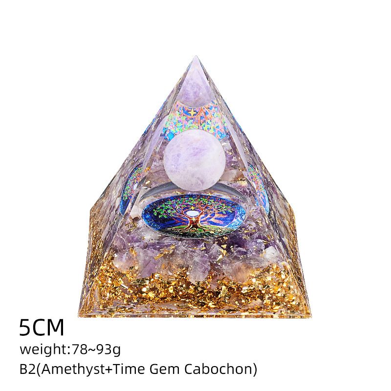 5Cm pirâmide de cristal natural Europeu e americano home office decoração desktop yoga meditação resina pirâmide ornamento