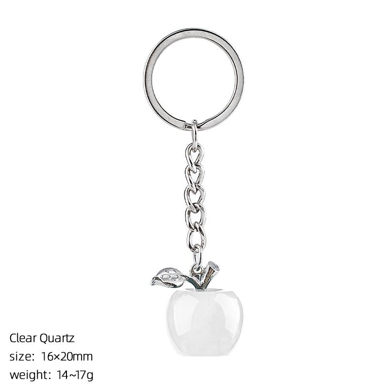 Ágata pedra semipreciosa maçã chaveiro véspera de Natal presente decorativo pedra natural pingente pequeno maçã