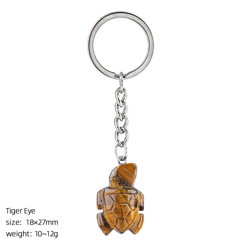 Natural cristal tartaruga chaveiro saco animal acessórios do carro pedra bruta escultura pedra semi-preciosa tartaruga pingente