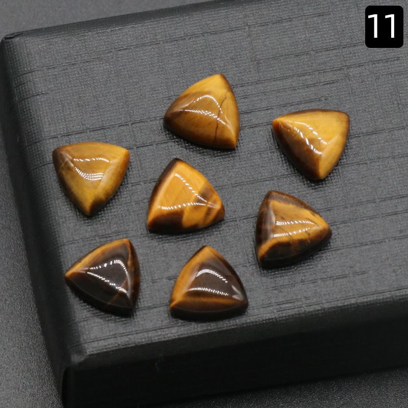 Superfície de anel triangular de 1226-10Mm, pedra de cristal natural única superfície curva triangular DIY jóias incrustadas com acessórios de pedra solta