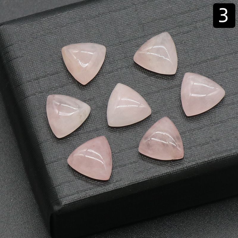 Superfície de anel triangular de 1226-10Mm, pedra de cristal natural única superfície curva triangular DIY jóias incrustadas com acessórios de pedra solta