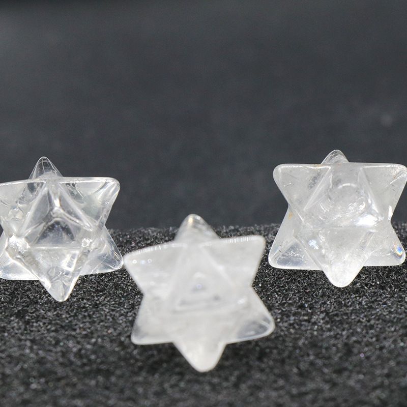 1444-Merkaba estrela de Kaba não porosa, pedra de ágata de cristal natural Merkaba grande hexagrama de satélite