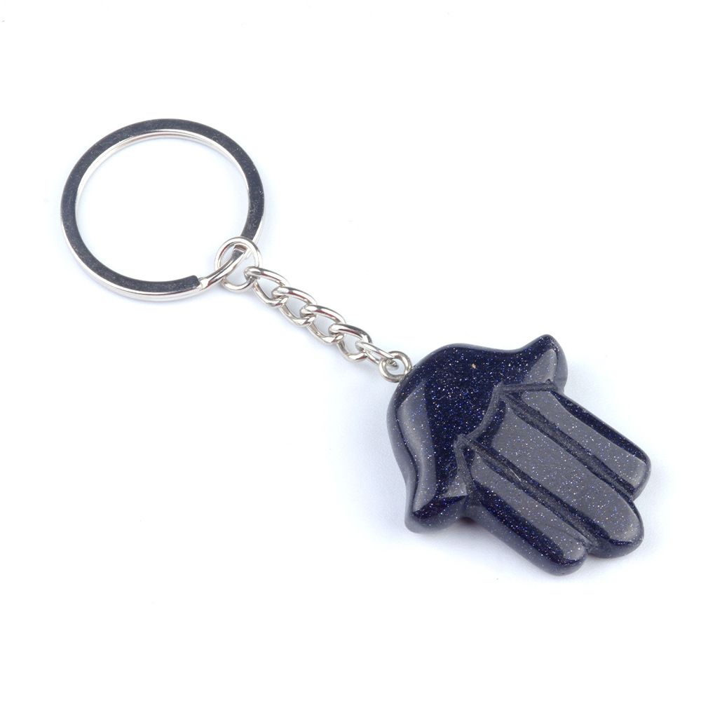 1051-Fátima Mão Keychain Cristal Natural Pedra Palma Keychain, Escultura em Pedra, Bolsa Pingente
