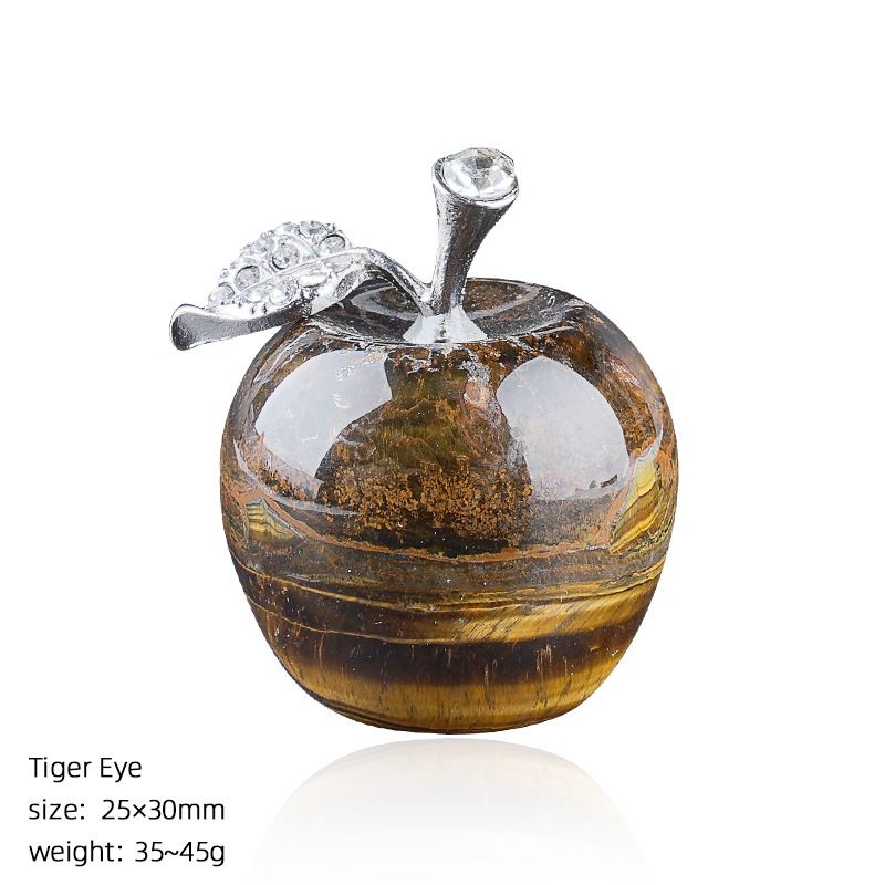 30Mm de cristal natural ornamento de maçã grande transfronteiriço Home Desktop Crafts Véspera de Natal Jade Apple