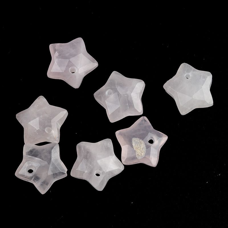 Pingente de pentagrama facetado 1590-10mm, acessórios de mini estrela de pedra de cristal atacado DIY jóias estrela