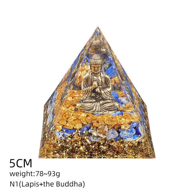 5Cm pirâmide de cristal natural Europeu e americano home office decoração desktop yoga meditação resina pirâmide ornamento