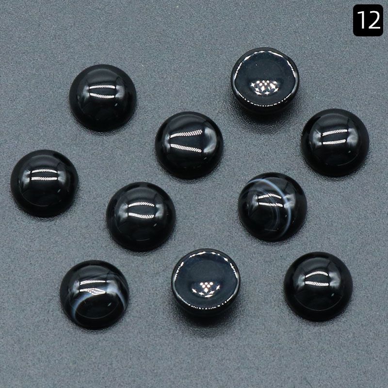 1248-10Mm anel redondo superfície de cristal natural única superfície curva redonda geométrica DIY jóias incrustadas com acessórios de pedra solta