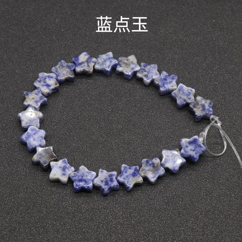 254-Cristal em pó estrela de cinco pontas, estrela de ágata contas soltas DIY pulseira de pedra natural artesanal brincos acessórios de jóias materiais