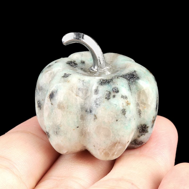 1445-30Mm abóbora, pedra de cristal natural Halloween abóbora de ação de graças ornamento de mesa