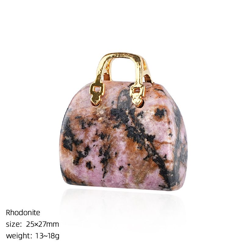 Pingente de saco de ágata de jade natural transfronteiriço paisagismo criativo colar DIY gravura cristal mini bolsa ornamento