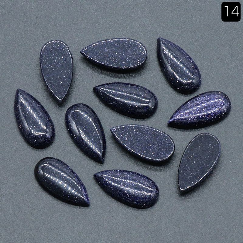 Superfície de anel de gota de água de 1485-15X30mm, cristal natural única superfície curva geométrica DIY jóias incrustadas com acessórios de pedra solta