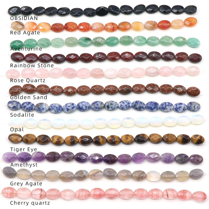 1333-10X14mm corte oval, cristal de ágata pedra semi-preciosa contas soltas em forma de ovo DIY acessórios de jóias frisadas