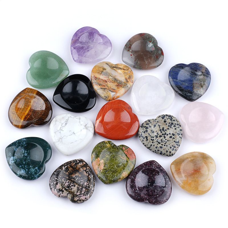 Preocupação pedra cristal ágata pedra semi-preciosa amor polegar pedra coração forma esquecer preocupação descompressão pedra cristal pedra