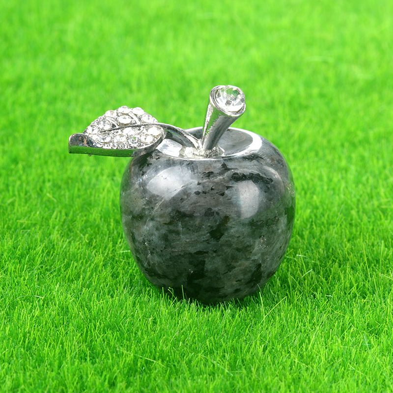 1683-Pedra de ágata de cristal maçã de 25 mm, decoração de véspera de Natal, mini enfeite de carro para casa