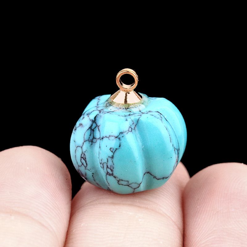 1639-10X13mm pingente de abóbora, meia pedra do tesouro de ágata de cristal abóbora gravada DIY material de jóias