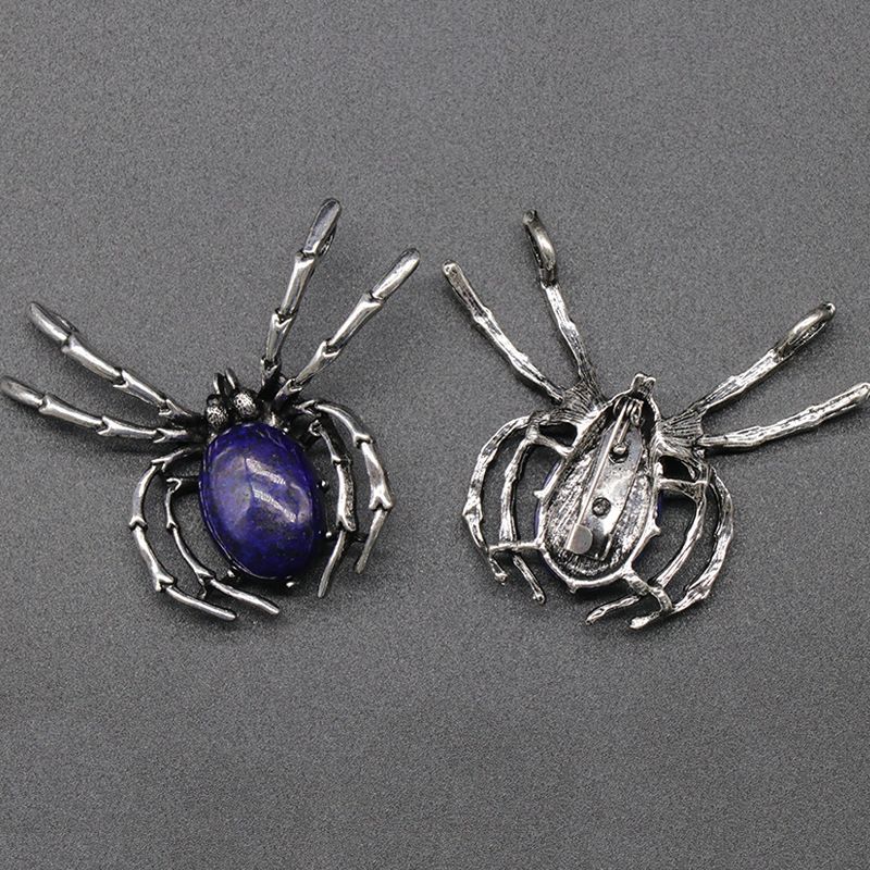 1585 Um pingente de broche de gema broche de aranha de cristal liga de ágata incrustada pingente de pedra preciosa