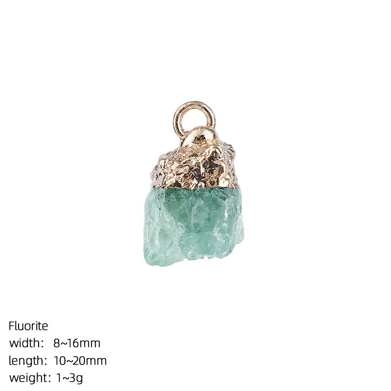 Pingente de pedra bruta de cristal natural transfronteiriço DIY colar brincos pulseira de prata dourada pedra áspera acessórios de ágata irregular